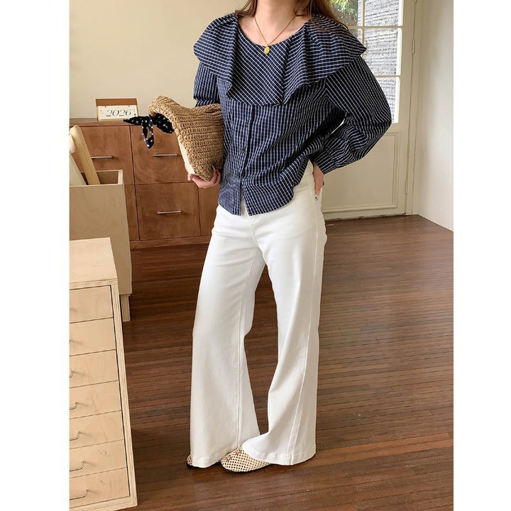 Kvindernes fashionable bluse med rynkede detaljer Stilla