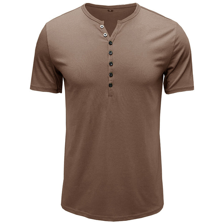 Herren Kortærmet Henley T-Shirt Stilla