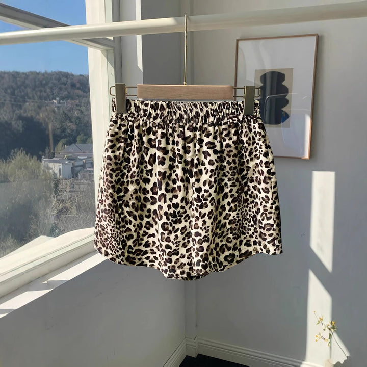 Dame Løs Leoprint-Strandshorts Skovae