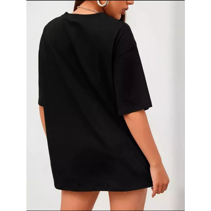 Dame T-shirt med moderne statementtryk Stilla