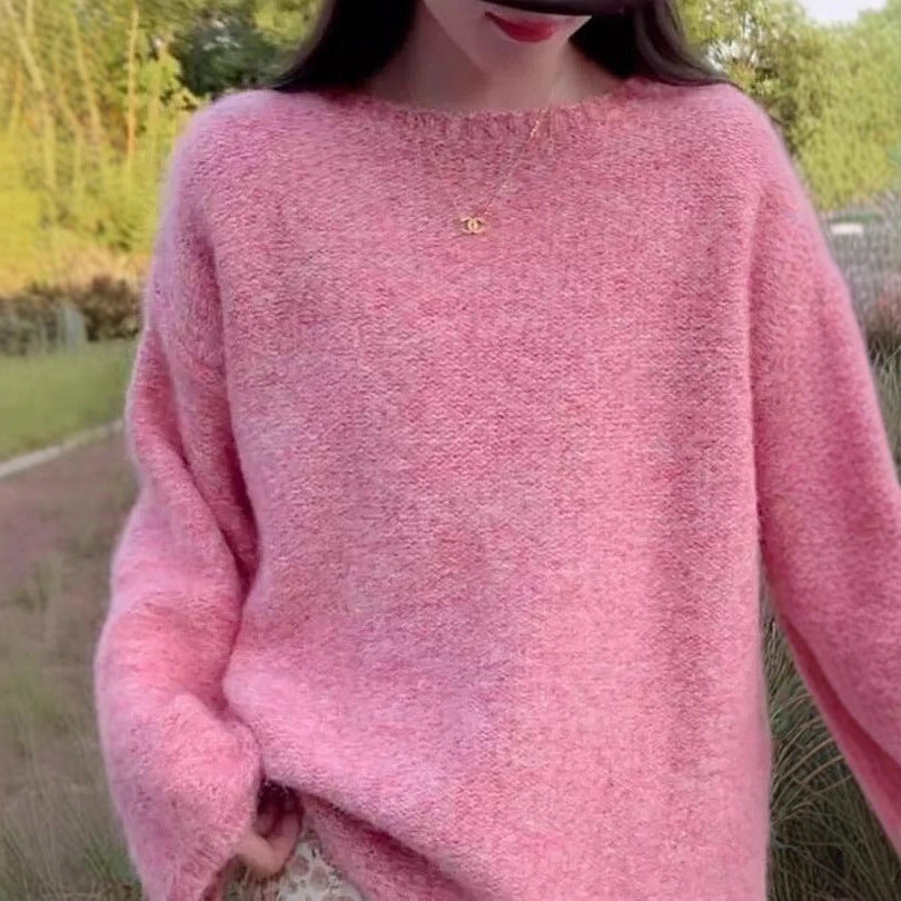Kvinder Fluffy Strik Sweater med Loose Fit Stilla