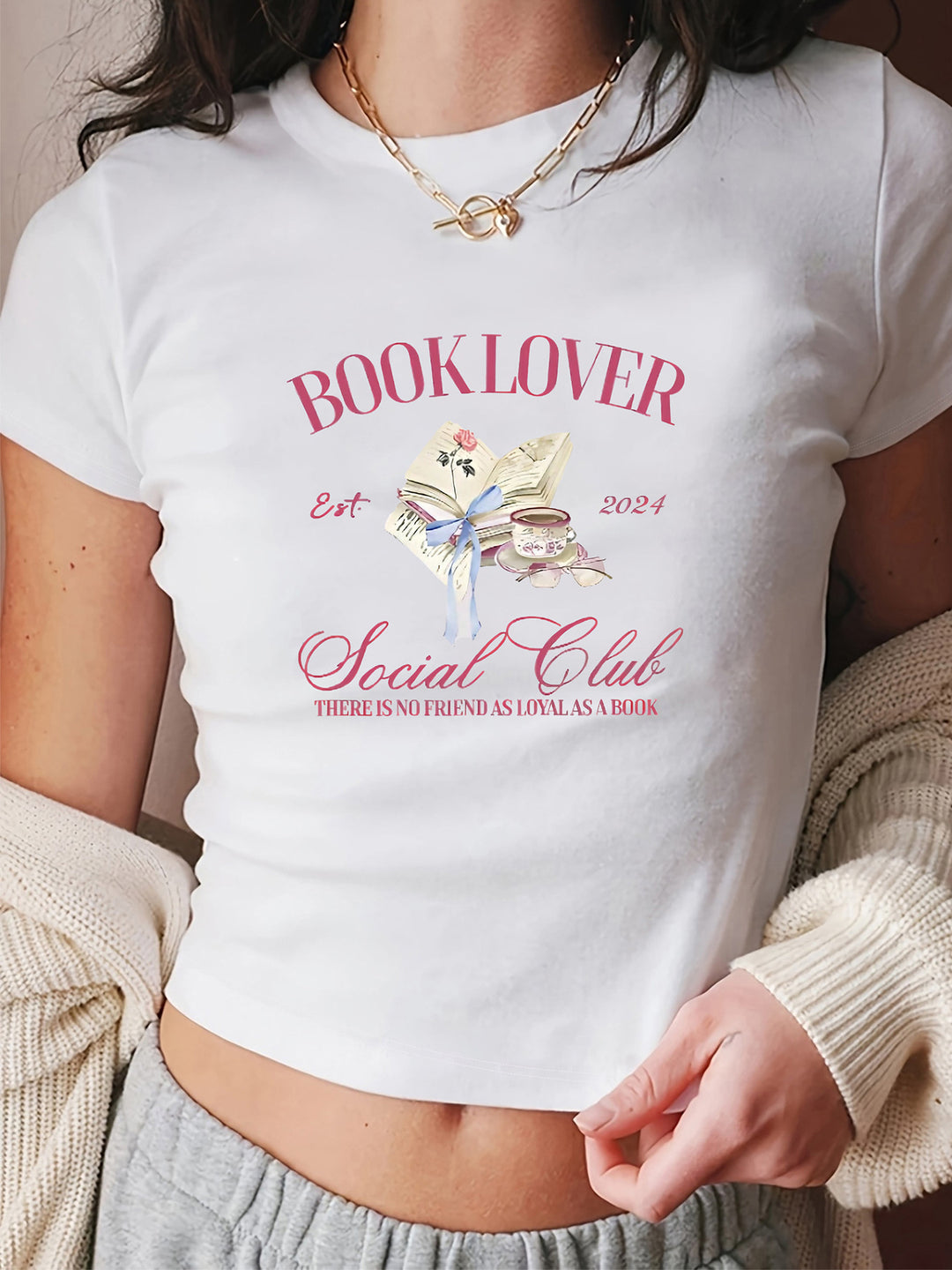 Dame T-shirt med kunstnerisk kattemotiv Skovae
