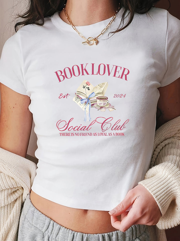 Dame T-shirt med kunstnerisk kattemotiv Skovae