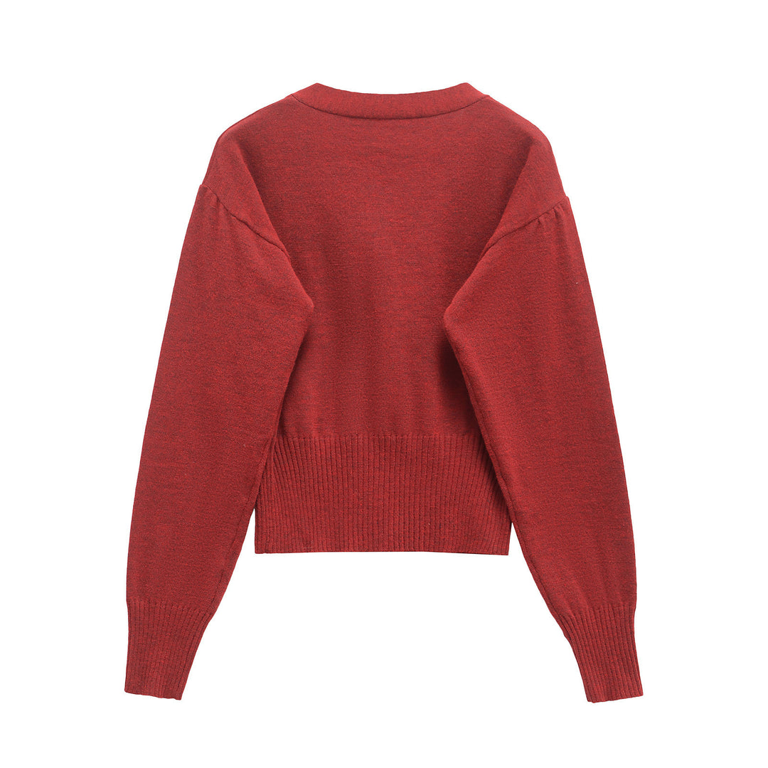 Dame Elegant Kort Cardigan med Blomster-Accenter Stilla