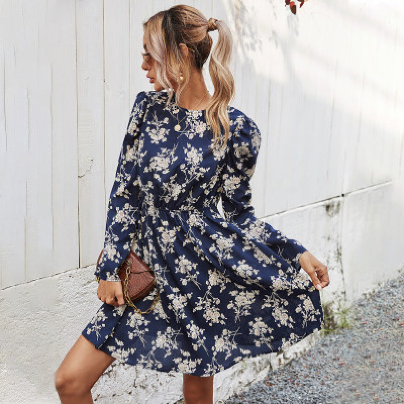 Dame blomsterprint mini kjole Stilla