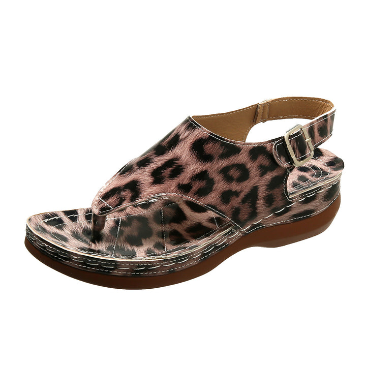 Dame sandaler med moderne leopardmønster og ergonomisk sål Stilla