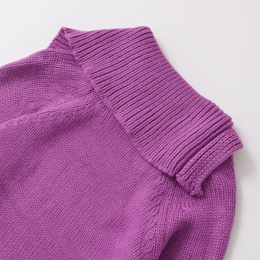 Femme Cropped Button-Up Sweater med asymmetrisk krave Stilla