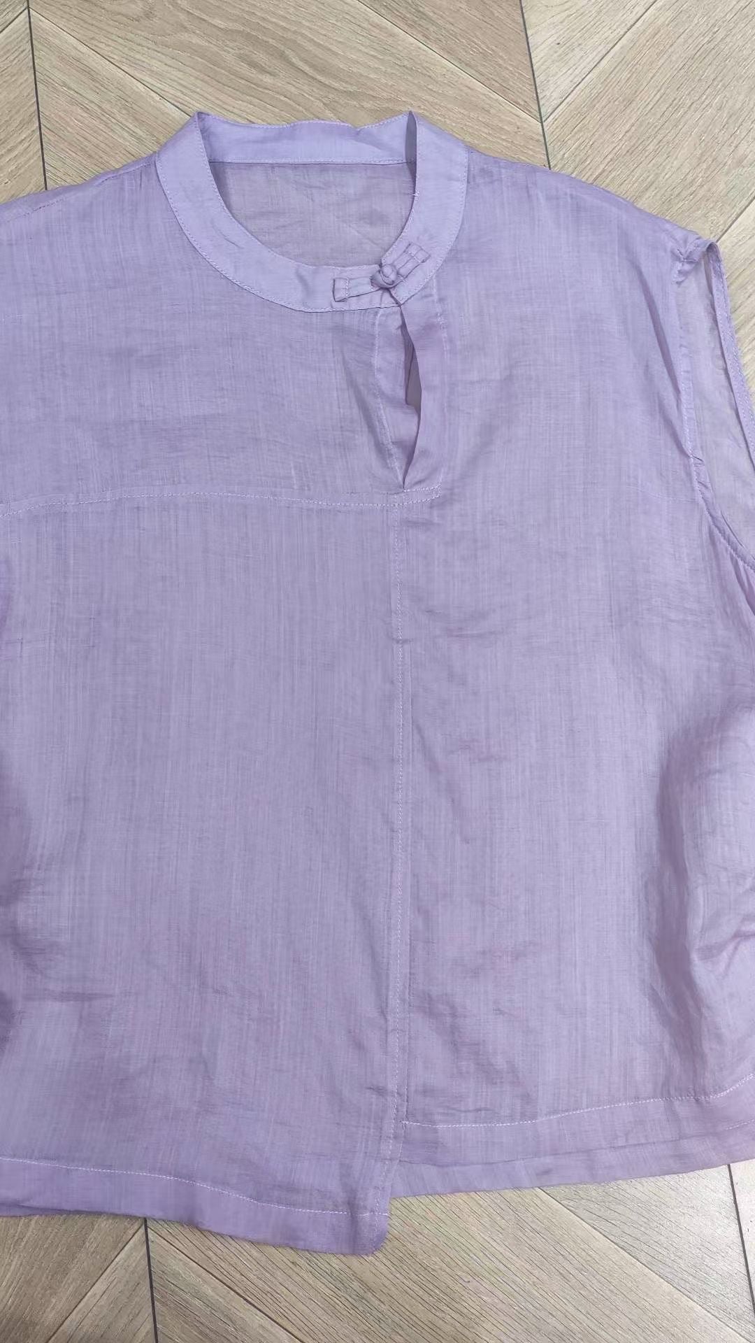 Femme Let Mandarin-krave Bluse Stilla