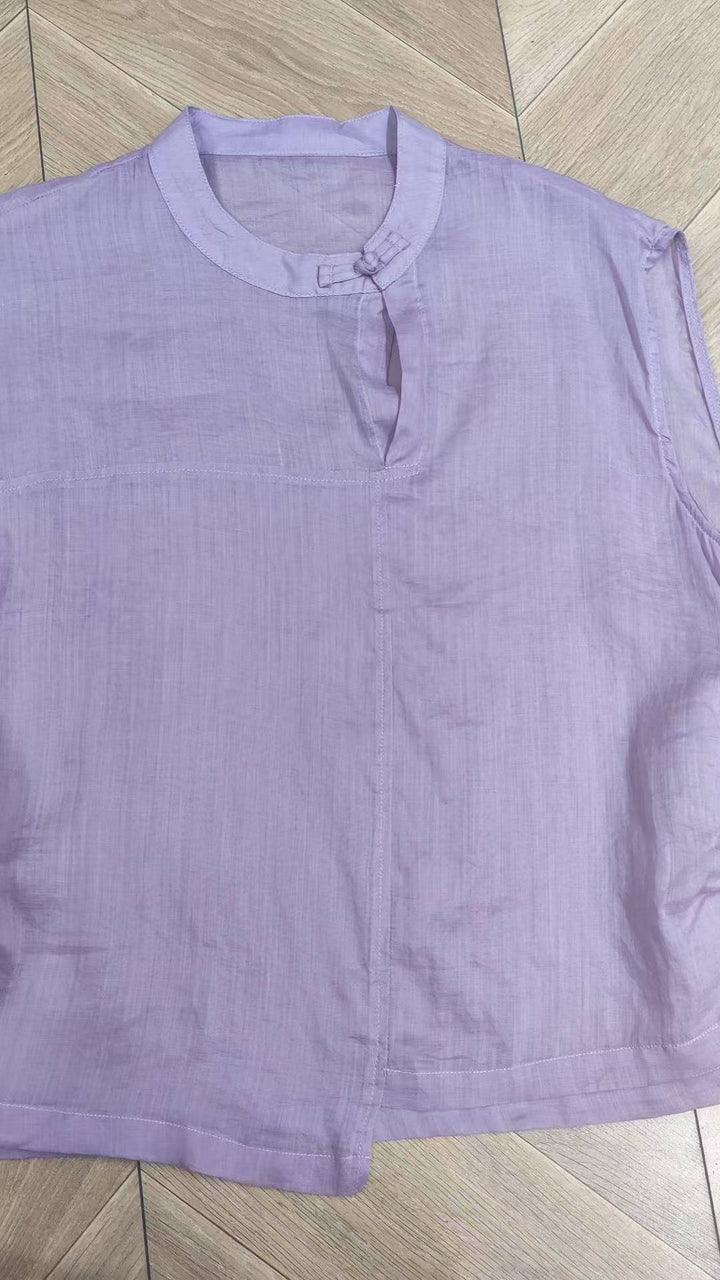 Femme Let Mandarin-krave Bluse Stilla