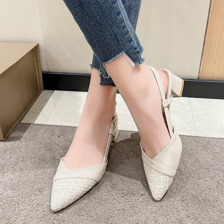 Dame Slingback-Pumps med elegant spids design og behagelig blokhælhøjde Stilla