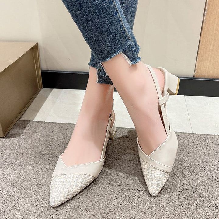 Dame Slingback-Pumps med elegant spids design og behagelig blokhælhøjde Stilla