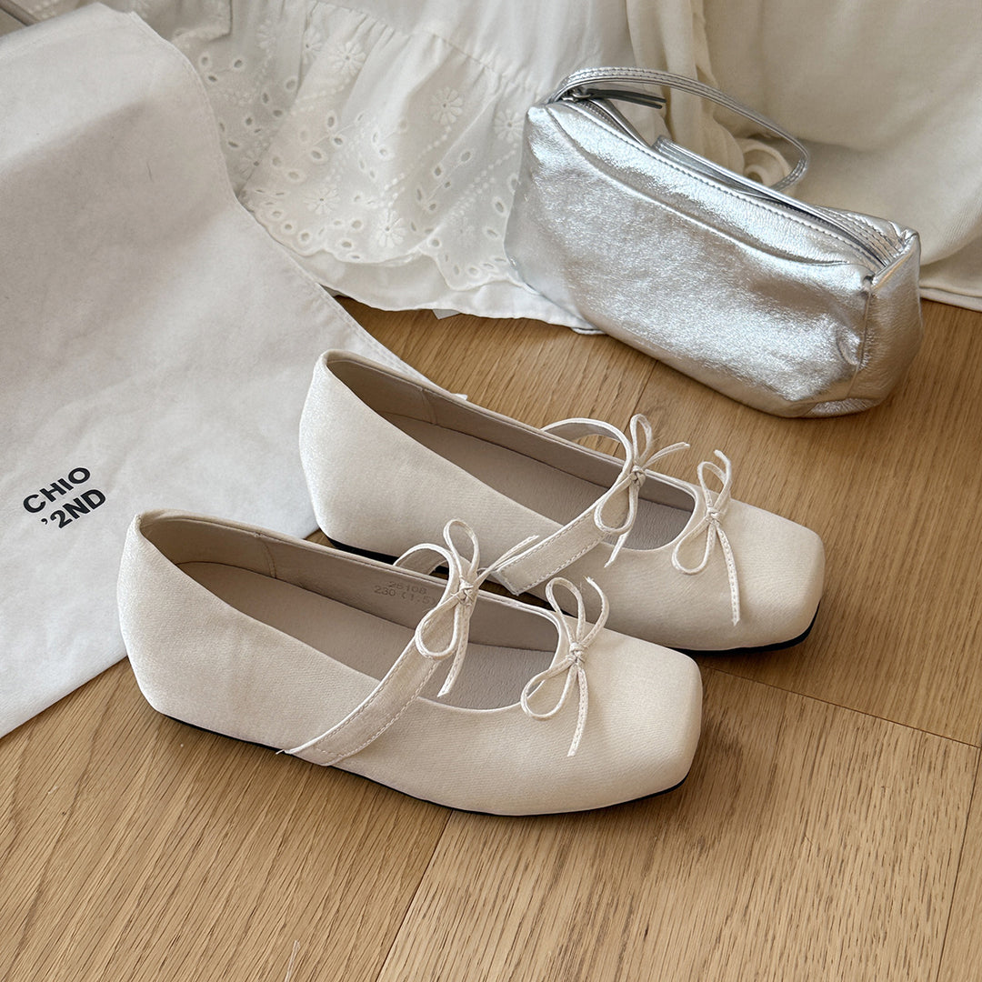 Dame Ballerinas med elegant sløjfe-detalje Stilla