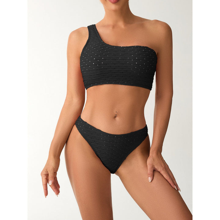 Dame En-sidet Bikini med elegant rippedesign og justerbare stropper Skovae