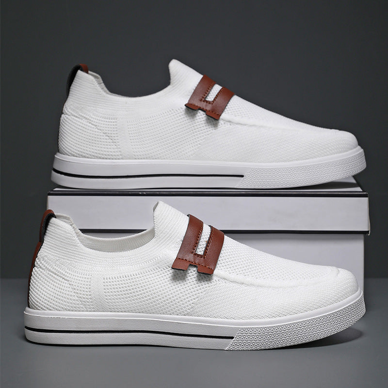 Herrer Åndbare Slip-On Fritids Sneakers med Stilfulde Accenter Stilla