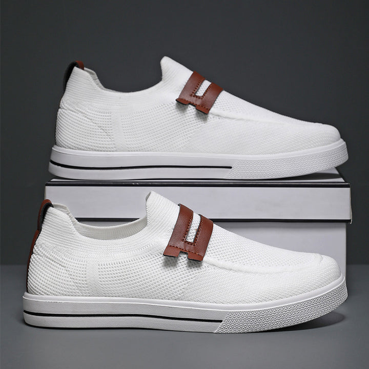 Herrer Åndbare Slip-On Fritids Sneakers med Stilfulde Accenter Stilla