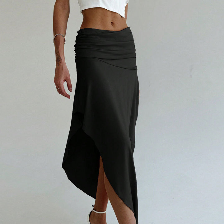 Kvinder asymmetrisk maxi nederdel med elegant samling Stilla