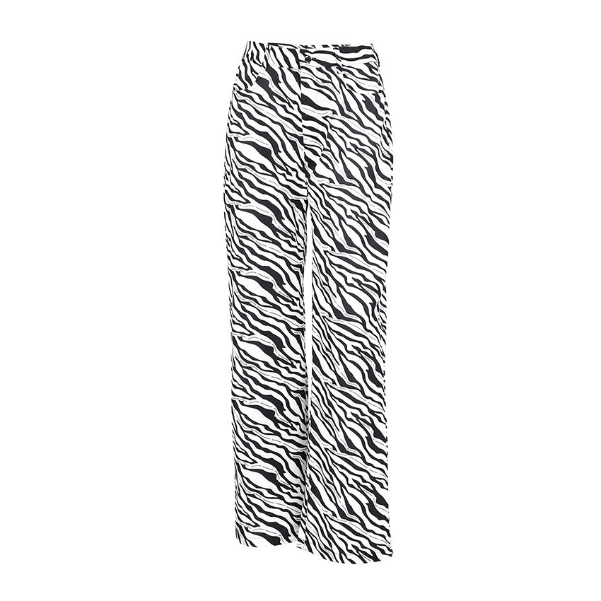 Dame vidde Zebra-Print Palazzo-Bukser Stilla