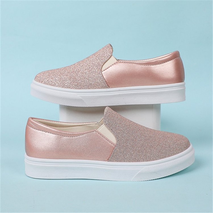 Dame Elegante Slip-On Sneakers med glitrende overflade og skridsikker sål Stilla
