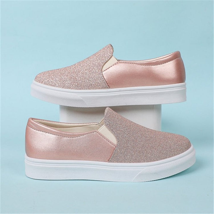 Dame Elegante Slip-On Sneakers med glitrende overflade og skridsikker sål Stilla