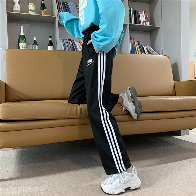 Kvindernes sporty casual bukser med moderne striber Stilla