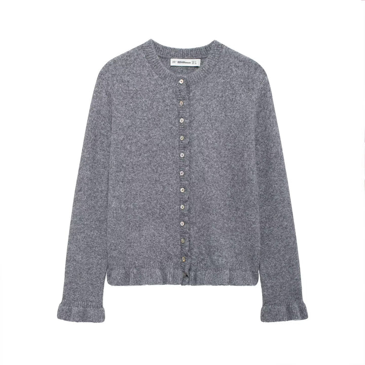 Dame elegant strikjakke med dekorative knapper Stilla