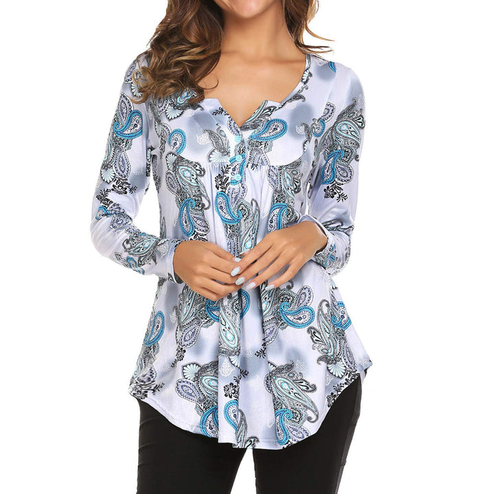 Stilla | Rynket-Top Mælk Silke Print Asymmetrisk Top