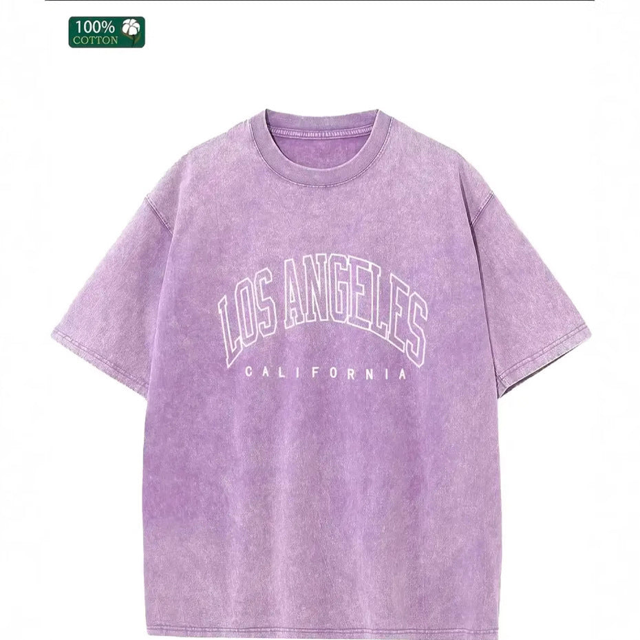 Dame Oversized T-Shirt med nostalgisk Los Angeles print og afslappet snit Stilla