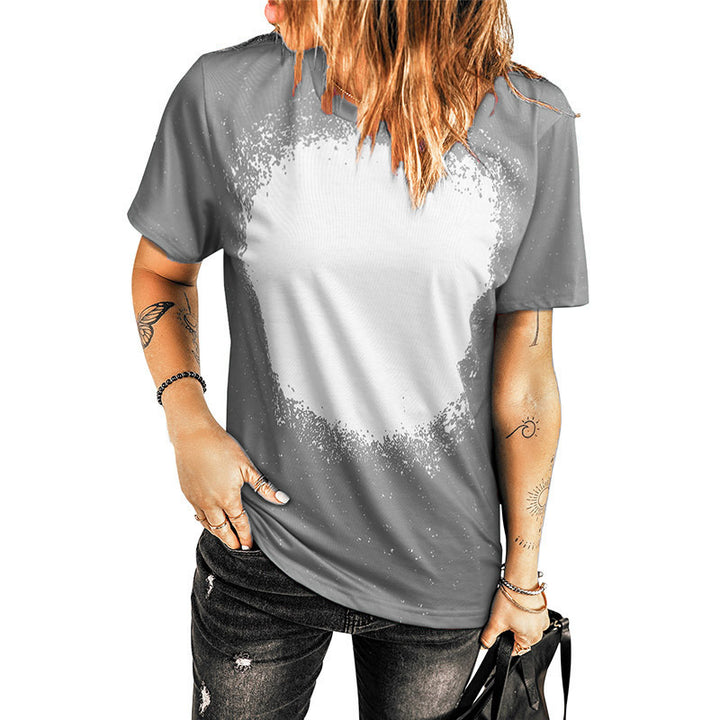 Dame T-shirt med kreativ farvegradient og unikt designtryk Stilla