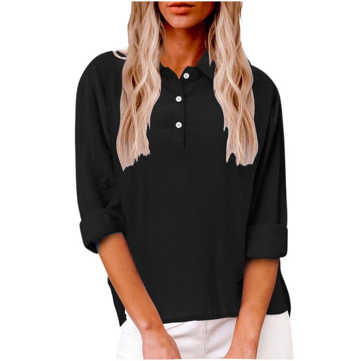 Dame fritids skjorte med opslåede ærmer Stilla