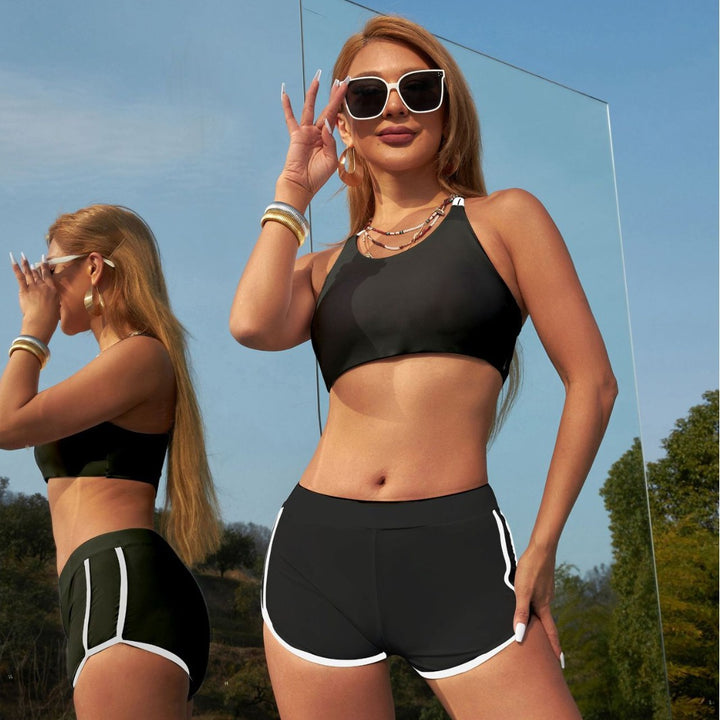 Dame sport-bikini-sæt med højt skåret trusse og moderigtigt top Stilla