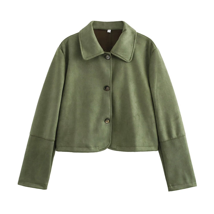 Femme Cropped Suede Utility Jakke Stilla
