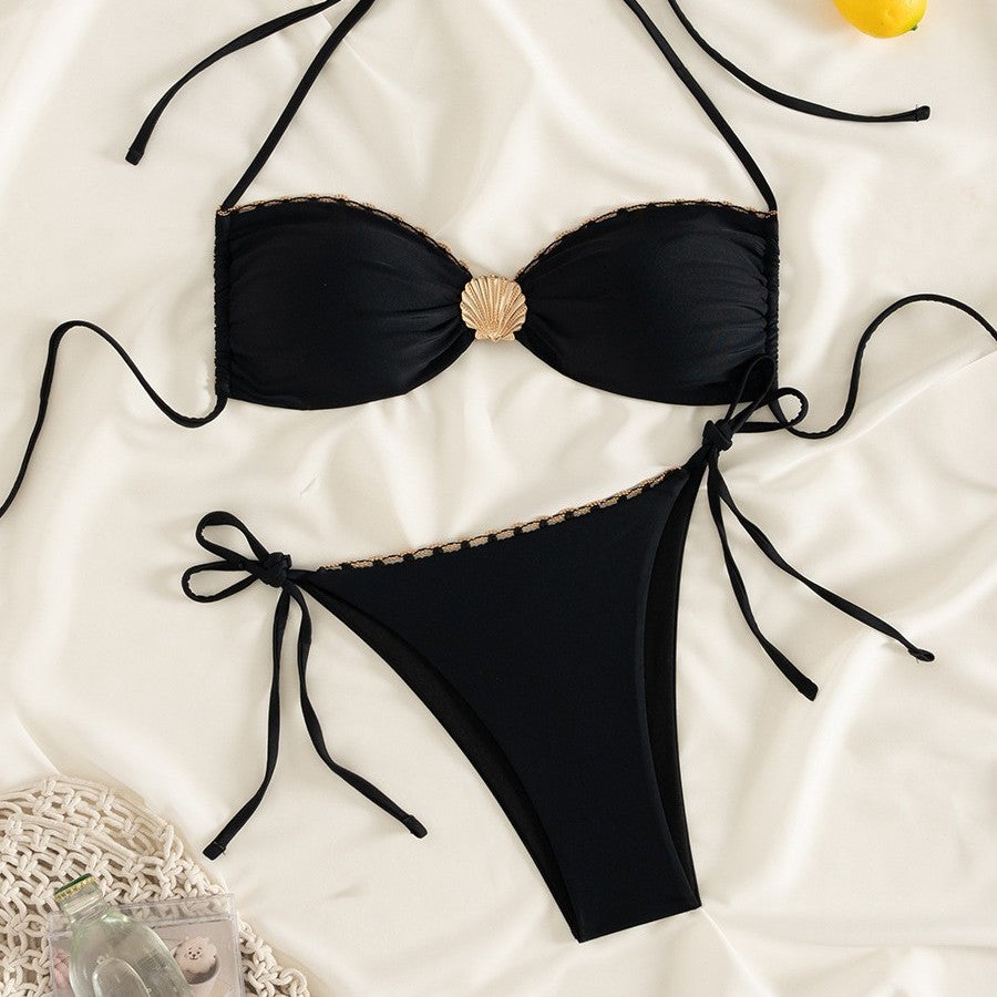 Dame Elegant Bikini med gyldne accenter Skovae