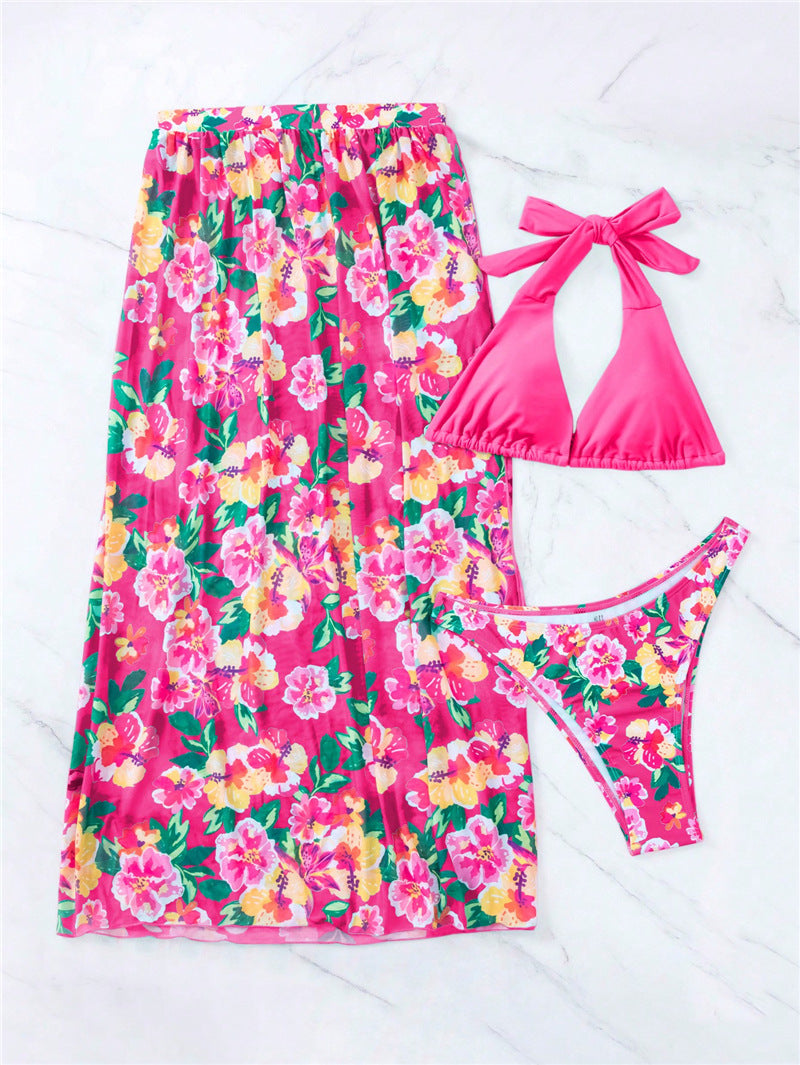 Dame Bikini-sæt med floral wikkelwrap og flettet top Stilla