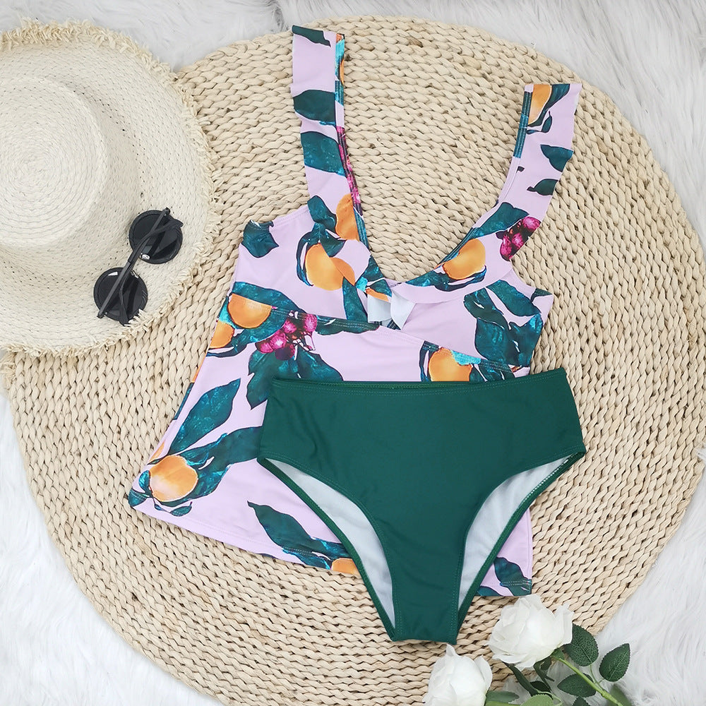 Dame to-delt bikini sæt med legende blomsterdesign og komfortabel underdel Stilla