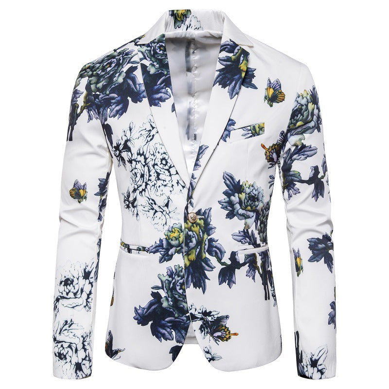 Herre elegant blazer med floral design Stilla