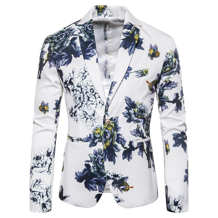 Herre elegant blazer med floral design Stilla