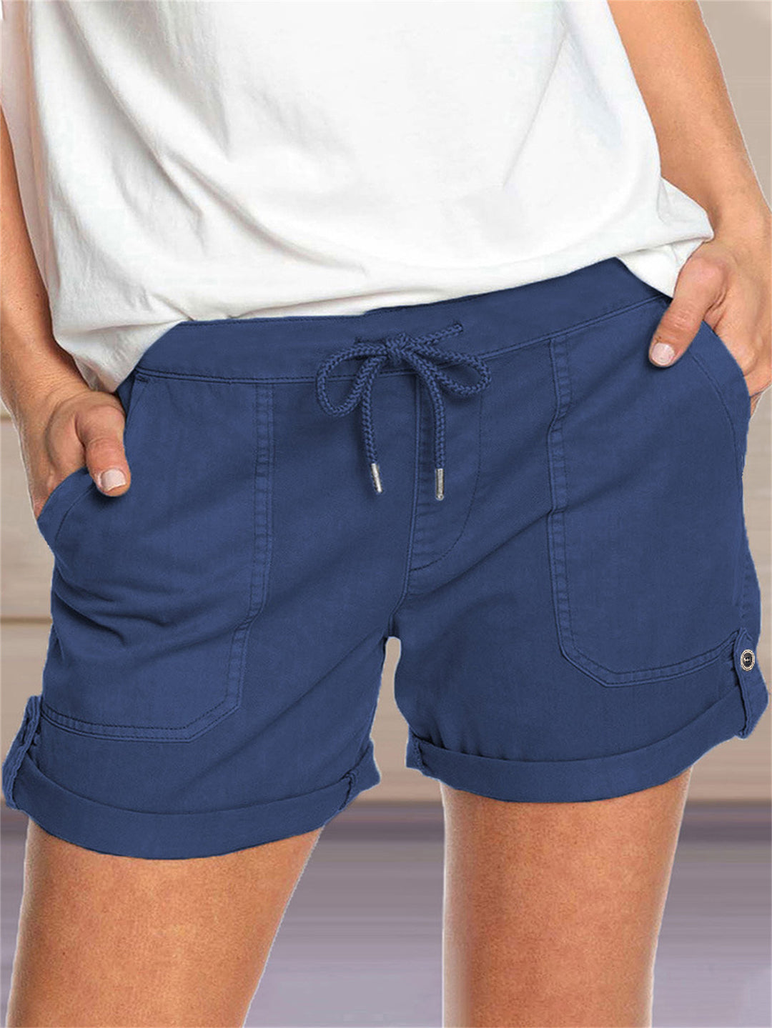 Dame Komfortable og stilfulde Shorts med justerbar talje og praktiske sidelommer Stilla