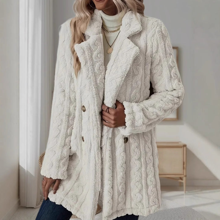 Dame elegant strikjakke med dobbelt knaplukning Stilla