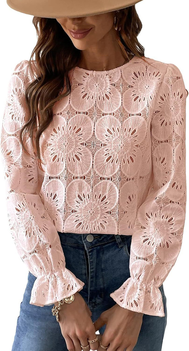 Damebluse med floral spids Stilla