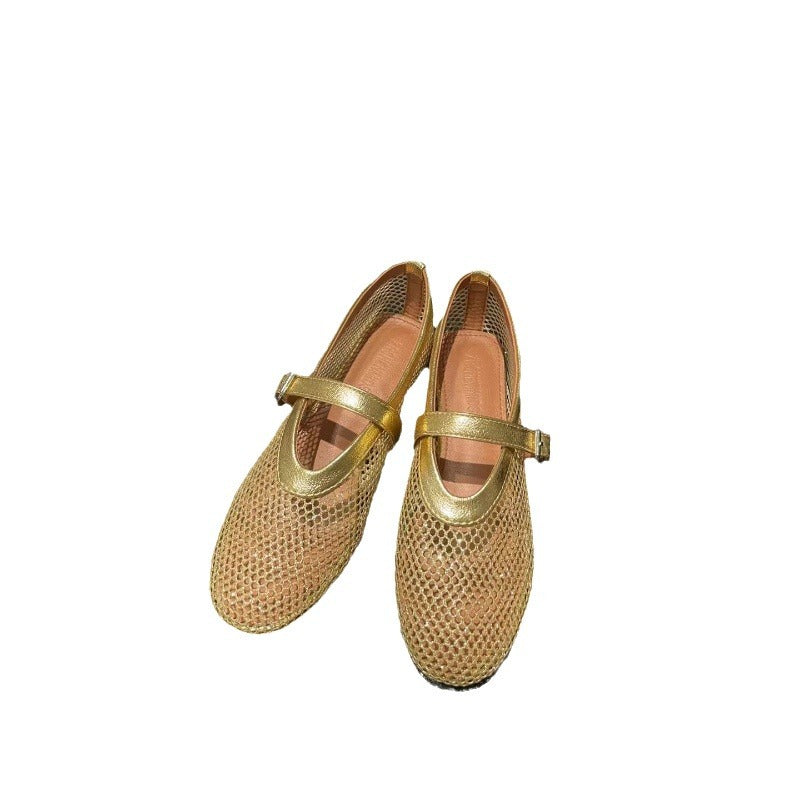 Femme Stilfulde Mesh Mary Jane Flats Stilla