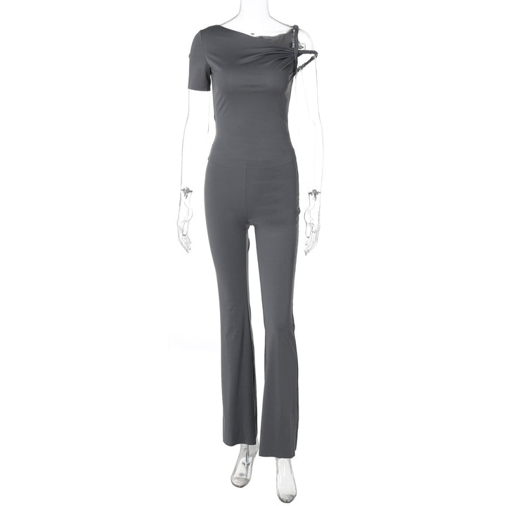 Dame Elegant Langærmet Jumpsuit med innovativt Off-Shoulder-design og figursyet snit Stilla