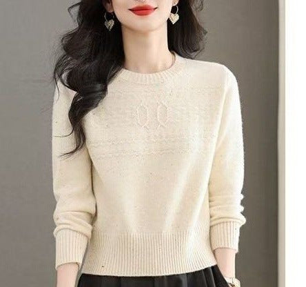Damer fashionable strikket pullover med fint kabelmønster Stilla