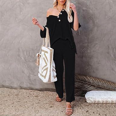 Dame hyggeligt lounge-sæt med hopsaussnit og løs pasform Stilla