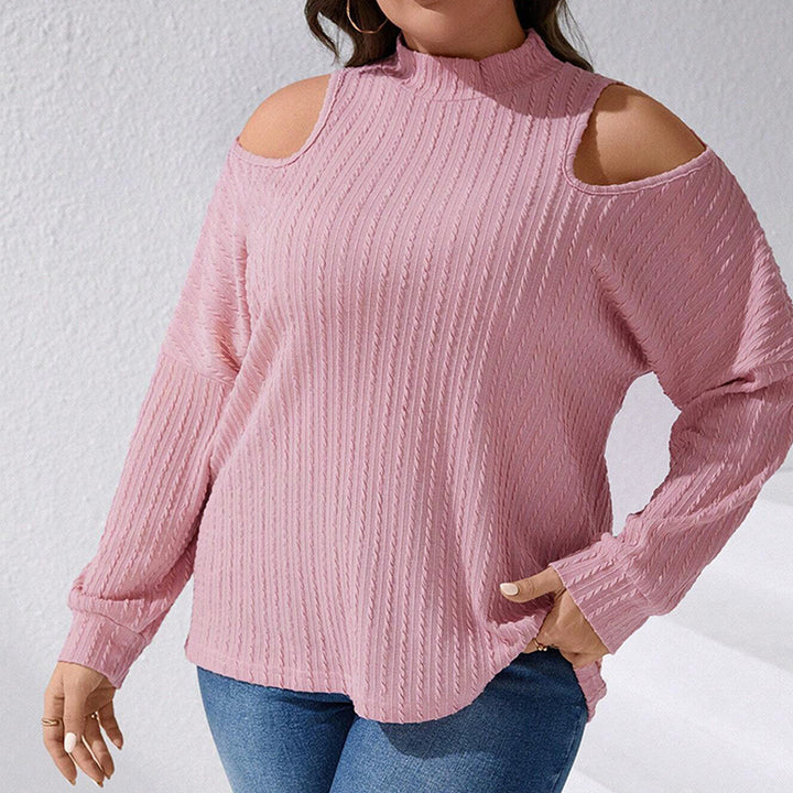 Dame afslappet top med off-shoulder design og struktureret stof Stilla