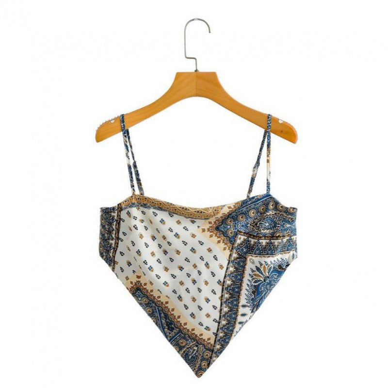 Femme Artistic Bandana Stil Crop Top Stilla