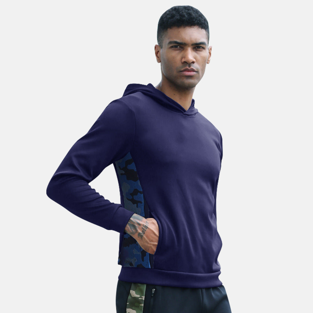 Herrer Sport hoodie med innovativ camouflage sideindsats og åndbare egenskaber Stilla