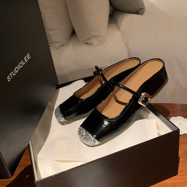 Damer Glimmer Bånd Ballerinas Stilla
