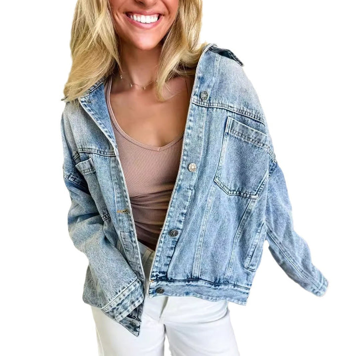 Dame Vintage Denimjakke i afslappet oversized-snit Stilla