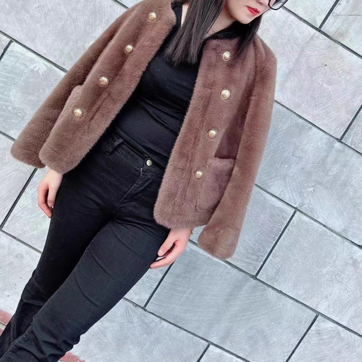 Dame mode blød jakke med elegante knapper Stilla