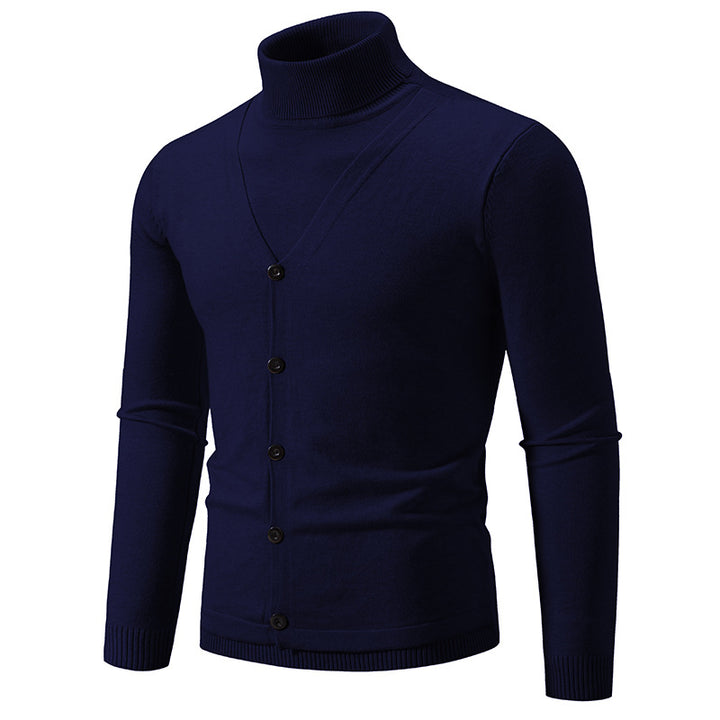 Stilfuld herre rullekrave cardigan trøje Stilla